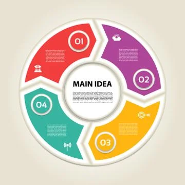 Vector circle arrows for infographic. Template for cycling diagram, graph, pr Stock Illustration