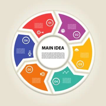 Vector circle arrows for infographic. Template for cycling diagram, graph, pr Stock Illustration