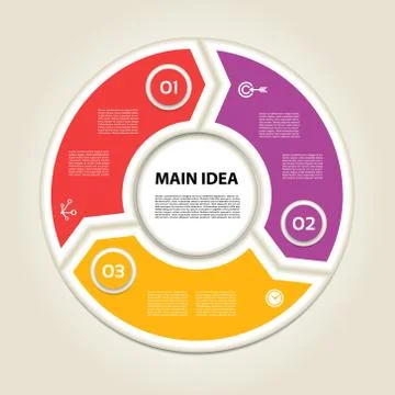 Vector circle arrows for infographic. Template for cycling diagram, graph, pr Stock Illustration