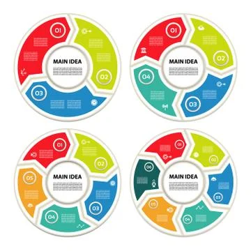 Vector circle arrows for infographic. Template for cycling diagram Stock Illustration