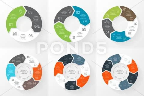 Vector circle arrows infographics set. Template for cycle diagram ...