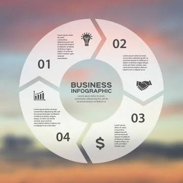 Vector circle arrows linear infographic. Template for cycle diagram, graph Stock Illustration