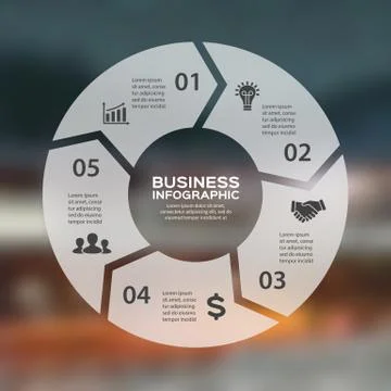 Vector circle arrows linear infographic. Template for cycle diagram, graph Stock Illustration