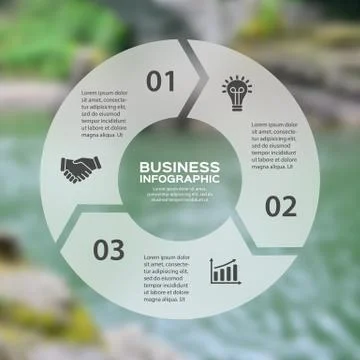 Vector circle arrows linear infographic. Template for cycle diagram, graph Stock Illustration