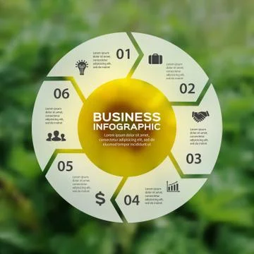 Vector circle arrows linear infographic. Template for cycle diagram, graph Stock Illustration