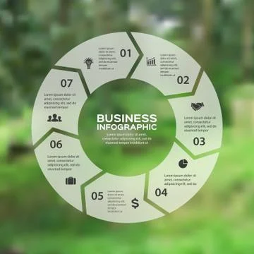Vector circle arrows linear infographic. Template for cycle diagram, graph Stock Illustration