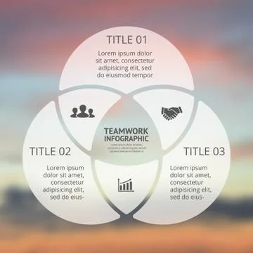 Vector circle arrows linear infographic. Template for cycle diagram, graph Stock Illustration