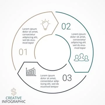 Vector circle arrows linear infographic, diagram, graph, presentation, chart 스톡 일러스트