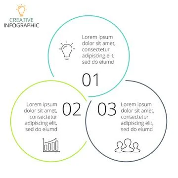 Vector circle arrows linear infographic, cycle diagram, minimal graph, flat Stock Illustration