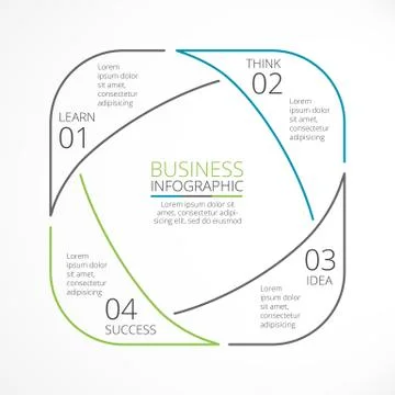 Vector circle arrows linear infographic, cycle diagram, graph, presentation Illustrazione stock