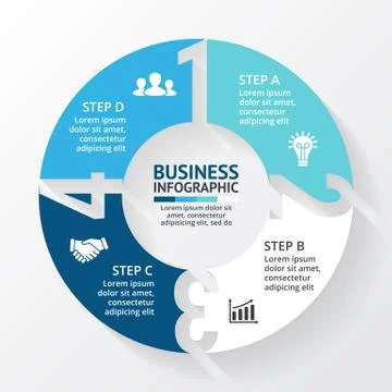 Vector circle arrows numbers infographic, diagram, graph, presentation, chart Stock Illustration