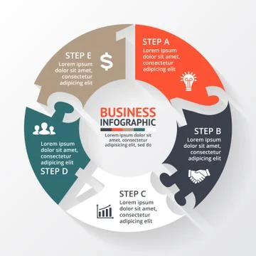 Vector circle arrows numbers infographic, diagram, graph, presentation, chart Stock Illustration