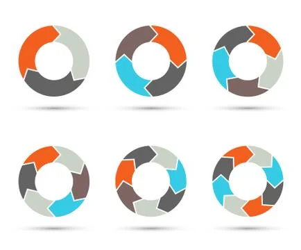 Vector circle arrows set for infographic. diagram. Stock Illustration