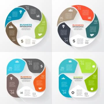 Vector circle arrows star infographic. Template for cycle diagram, graph Stock Illustration