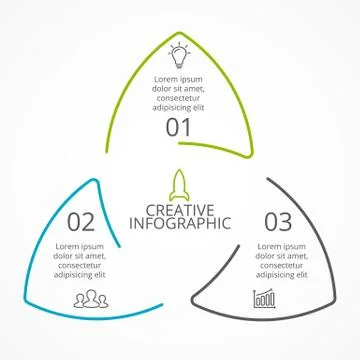Vector circle arrows triangle infographic, cycle diagram, graph, presentation Stock Illustration