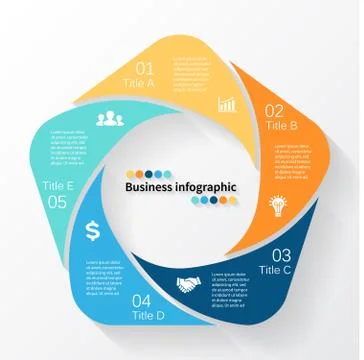 Vector circle business infographic. Stock Illustration