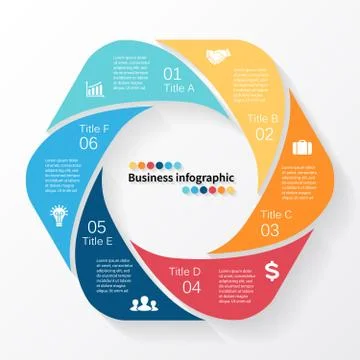 Vector circle business infographic. Stock Illustration