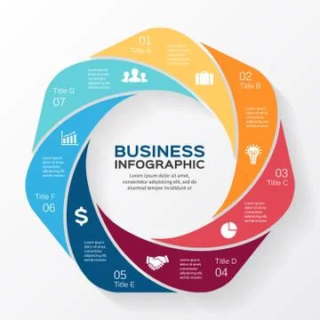 Vector circle business infographic. Stock Illustration