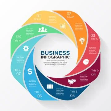 Vector circle business infographic. Stock Illustration