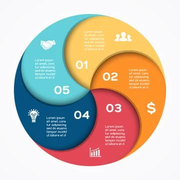 Vector circle business infographic. Stock Illustration