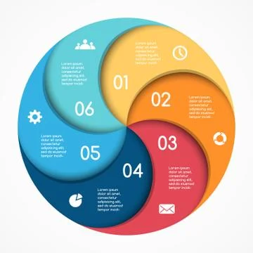 Vector circle business infographic. Stock Illustration