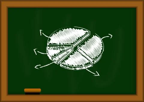 Vector : Circle chart graph on blackboard Stock Illustration