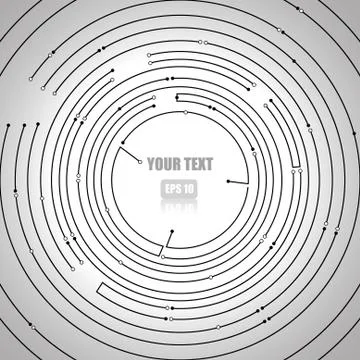 Vector : Circle circuit board on white background Stock Illustration