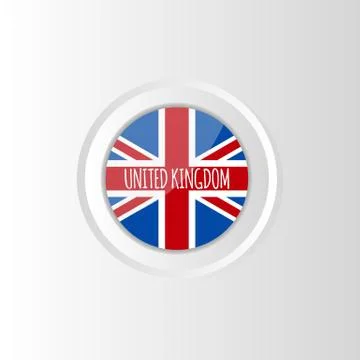Vector circle colorful bright flag of United Kingdom on gradient background 스톡 일러스트