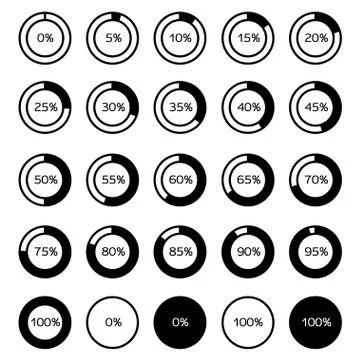 Vector Circle Diagram Pie Charts Stock Illustration