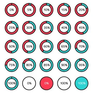 Vector Circle Diagram Pie Charts Infographic Elements Stock Illustration