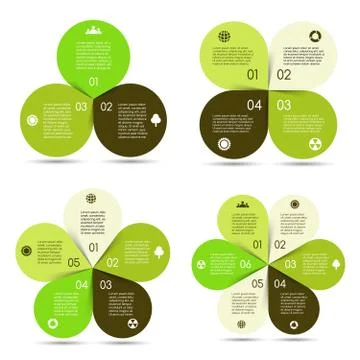 Vector circle eco infographics set Stock Illustration