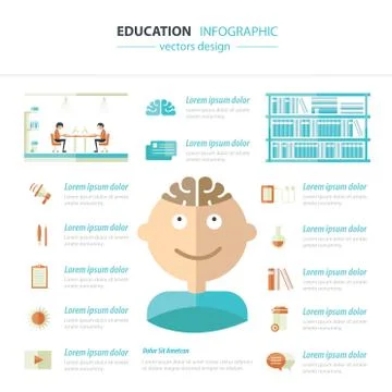Vector circle education concepts with icons infographics Stock Illustration