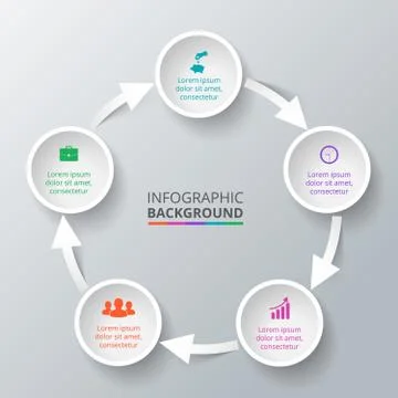 Vector circle element with arrows for infographic. Stock Illustration
