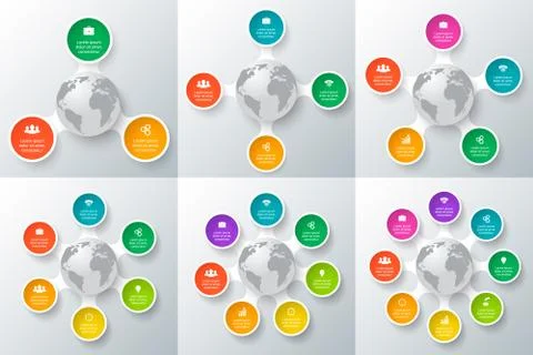 Vector circle element with earth for infographic. Stock Illustration
