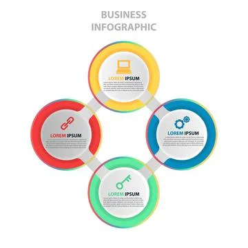 Vector circle element for infographic. Template for cycle diagram, graph Stock Illustration