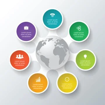 Vector circle elements for infographic. Stock Illustration