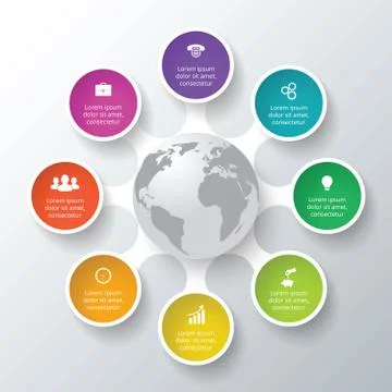 Vector circle elements for infographic. Stock Illustration