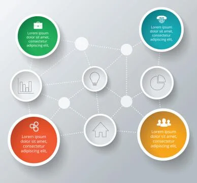 Vector circle elements for infographic. Stock Illustration