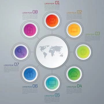 Vector circle elements for infographic Stock Illustration