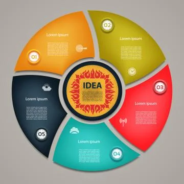 Vector circle elements for infographic. Template for cycling diagram, graph, Stock Illustration