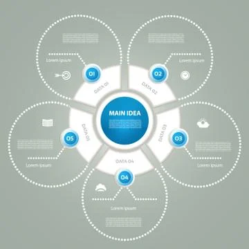 Vector circle elements for infographic. Template for cycling diagram, graph, Stock Illustration