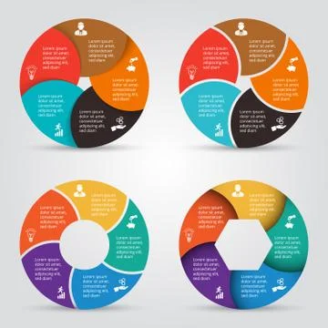 Vector circle elements set for infographic. Stock Illustration