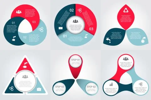 Vector circle elements set for infographic. Stock Illustration