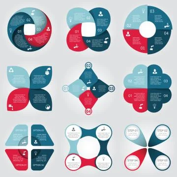 Vector circle elements set for infographic. Stock Illustration