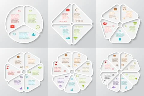 Vector circle elements set for infographic. Stock Illustration