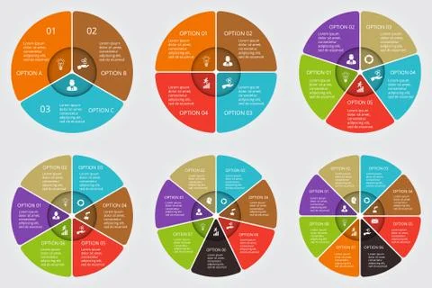 Vector circle elements set for infographic. Illustrazione stock