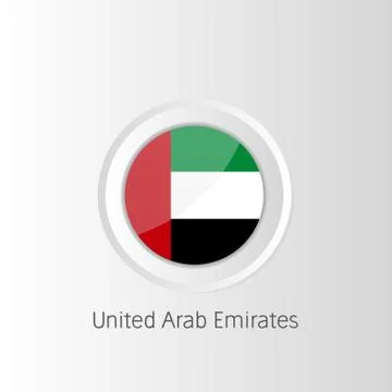Vector circle flag of United Arab Emirates, UAE 스톡 일러스트