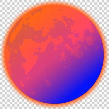 Vector circle is floating on transparent background showing orange ring marble Stock Illustration