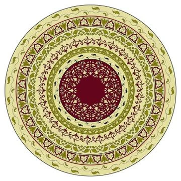 Vector circle  floral pattern, indian style 스톡 일러스트