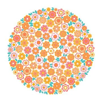 Vector Circle of Flower Stock Illustration